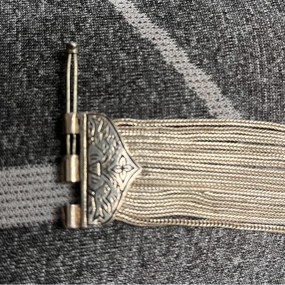 Savati Sterling Silver And Garnet Byzantine Multi Chain Bracelet - Picture 4 of 4